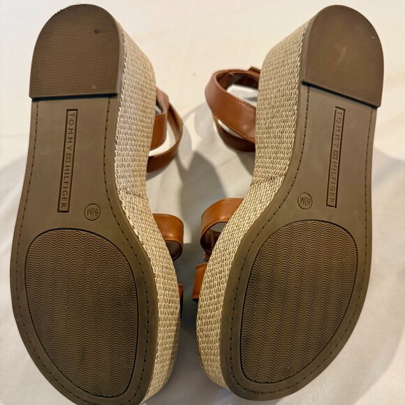 Tommy Hilfiger Tan Logo Platform Espadrille Sandals – Size 6.5 NWOB - Picture 11 of 12